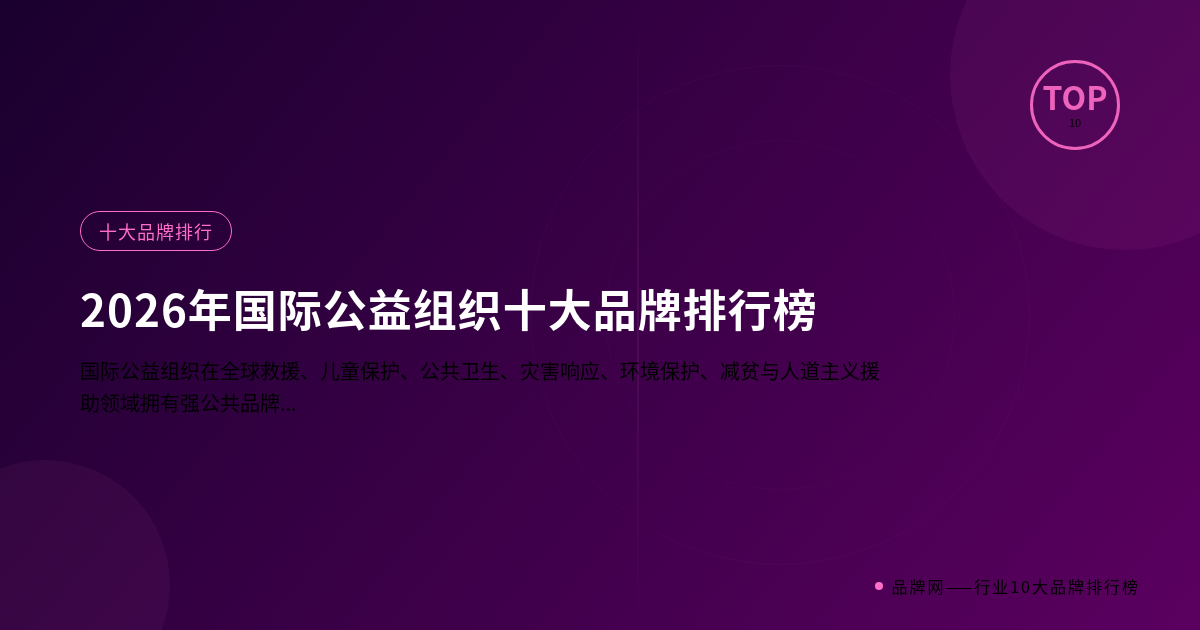 2026年国际公益组织十大品牌排行榜