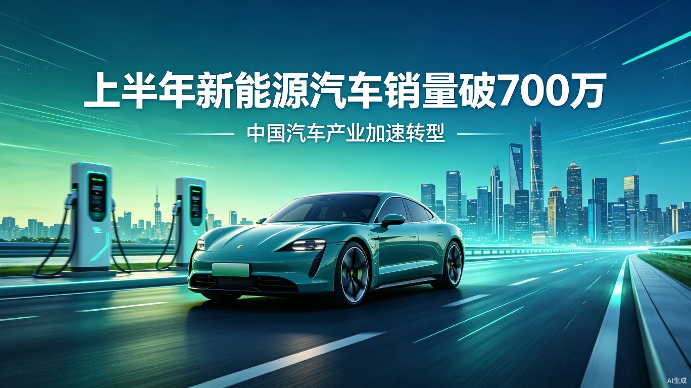 上半年新能源汽车销量破700万辆：不是弯道超车，是换道领跑