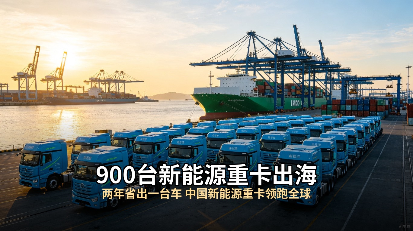 900台新能源重卡出海：两年省出一辆车的生意，为什么突然火了？