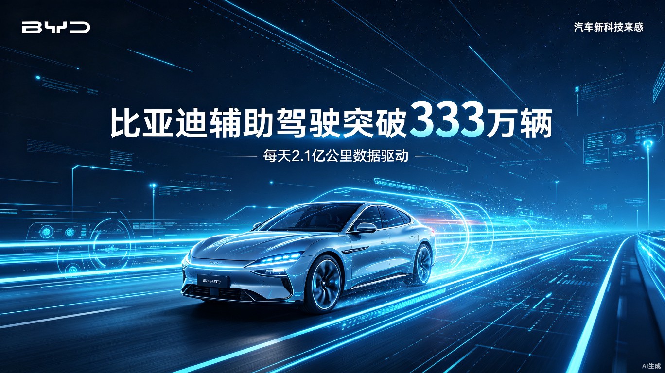 比亚迪333万辆辅助驾驶车在路上：每天2.1亿公里数据在喂大模型