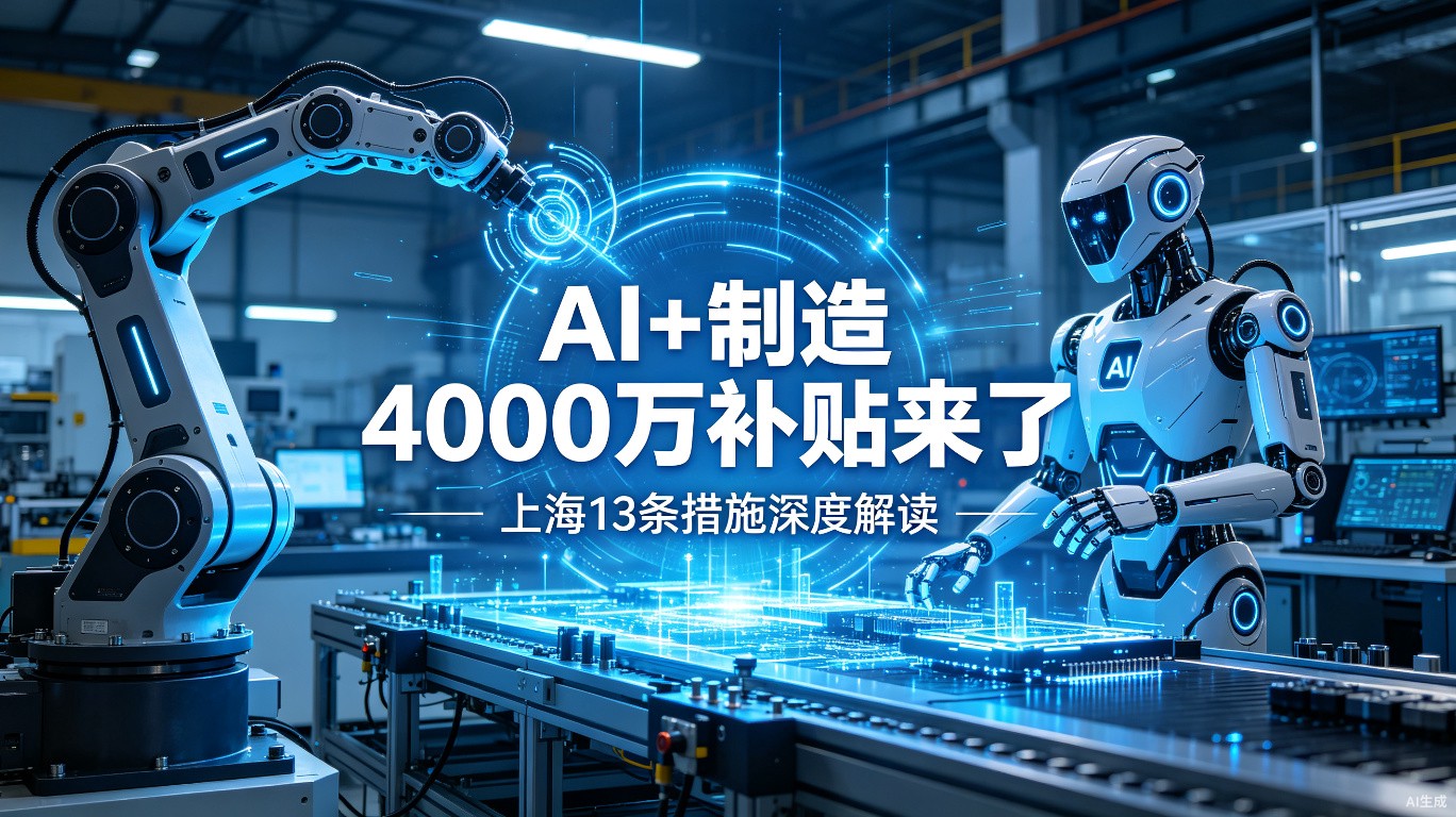 上海砸4000万补贴AI制造：工厂里的智能革命，比你想象的来得更快