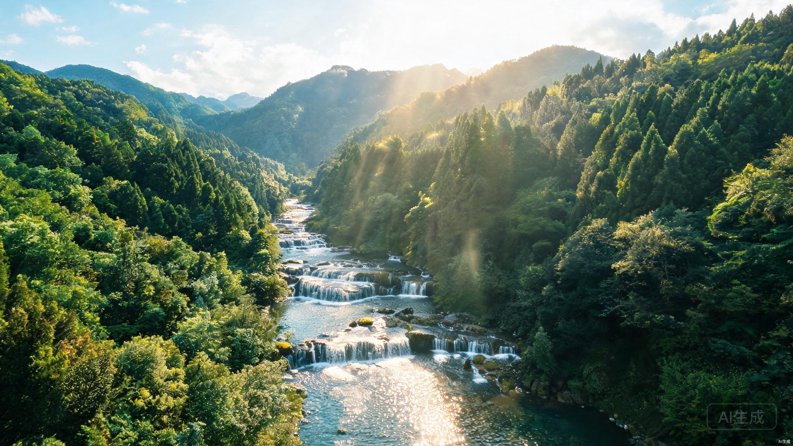 春沐源山谷风光