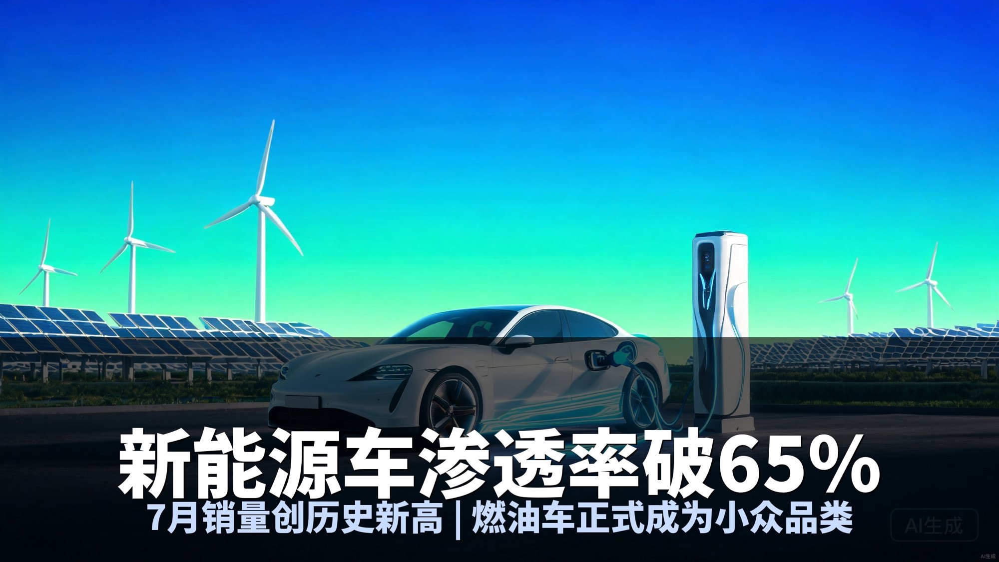 7月新能源车渗透率达65.1%：每卖三辆车就有两辆是新能源，燃油车时代真的结束了