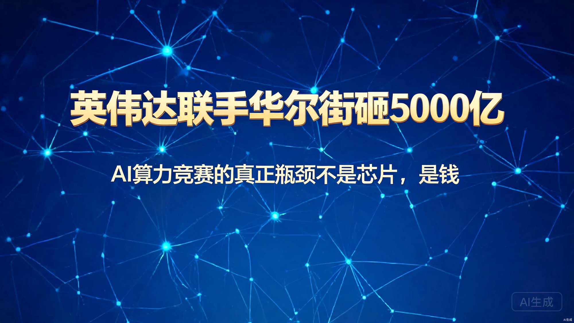 英伟达联手华尔街砸5000亿：AI算力竞赛的真正瓶颈不是芯片，是钱