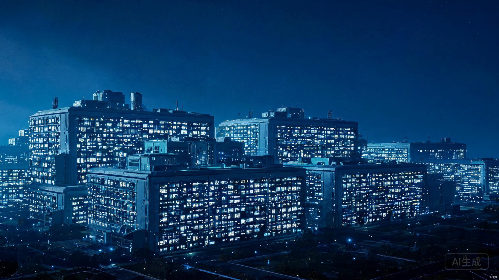 AI数据中心夜景