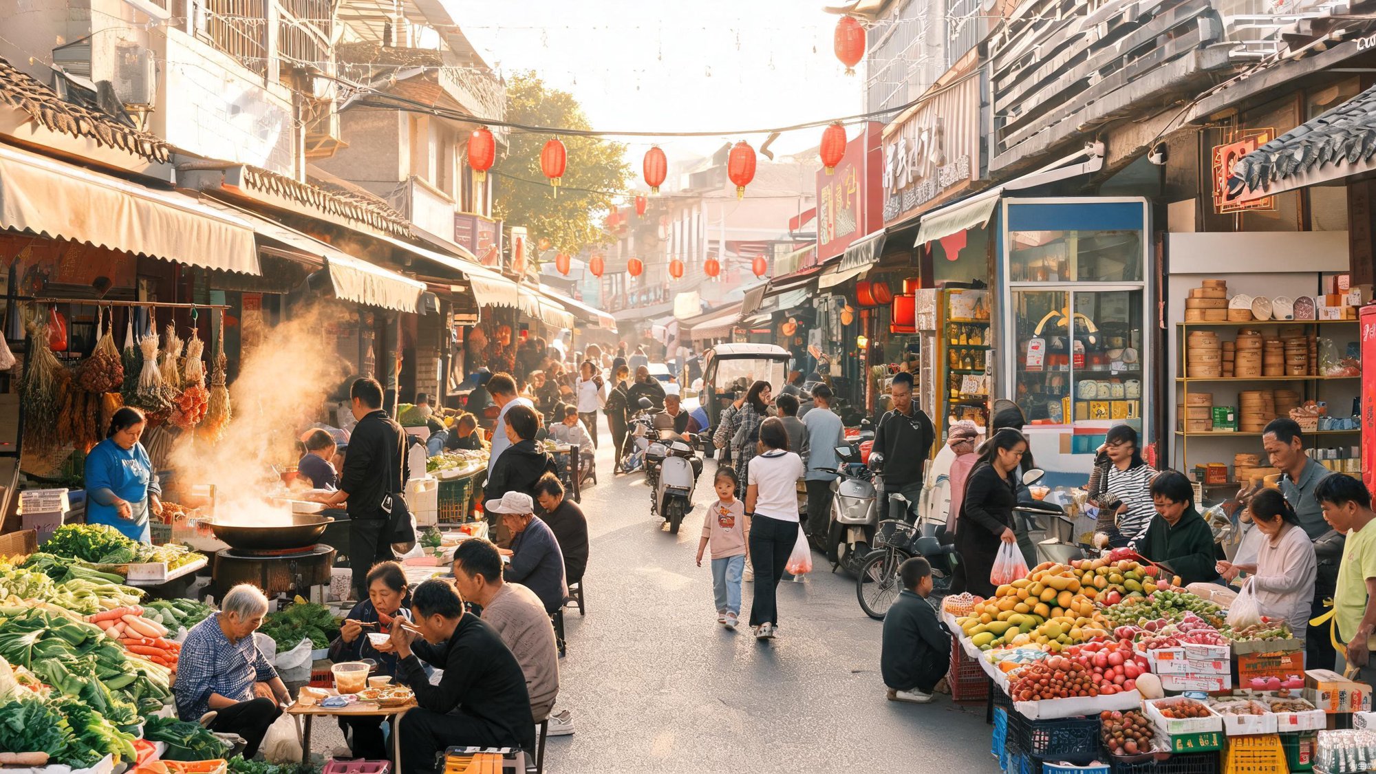 县域街市热闹消费场景
