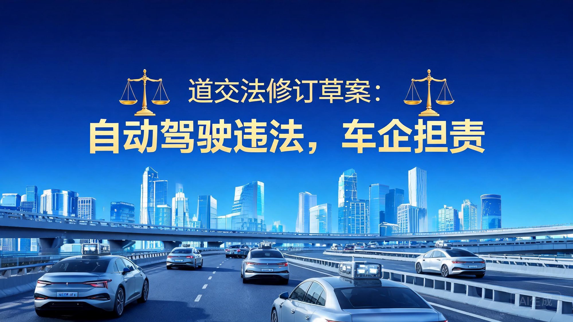 道交法修订草案：自动驾驶违法，车企担责