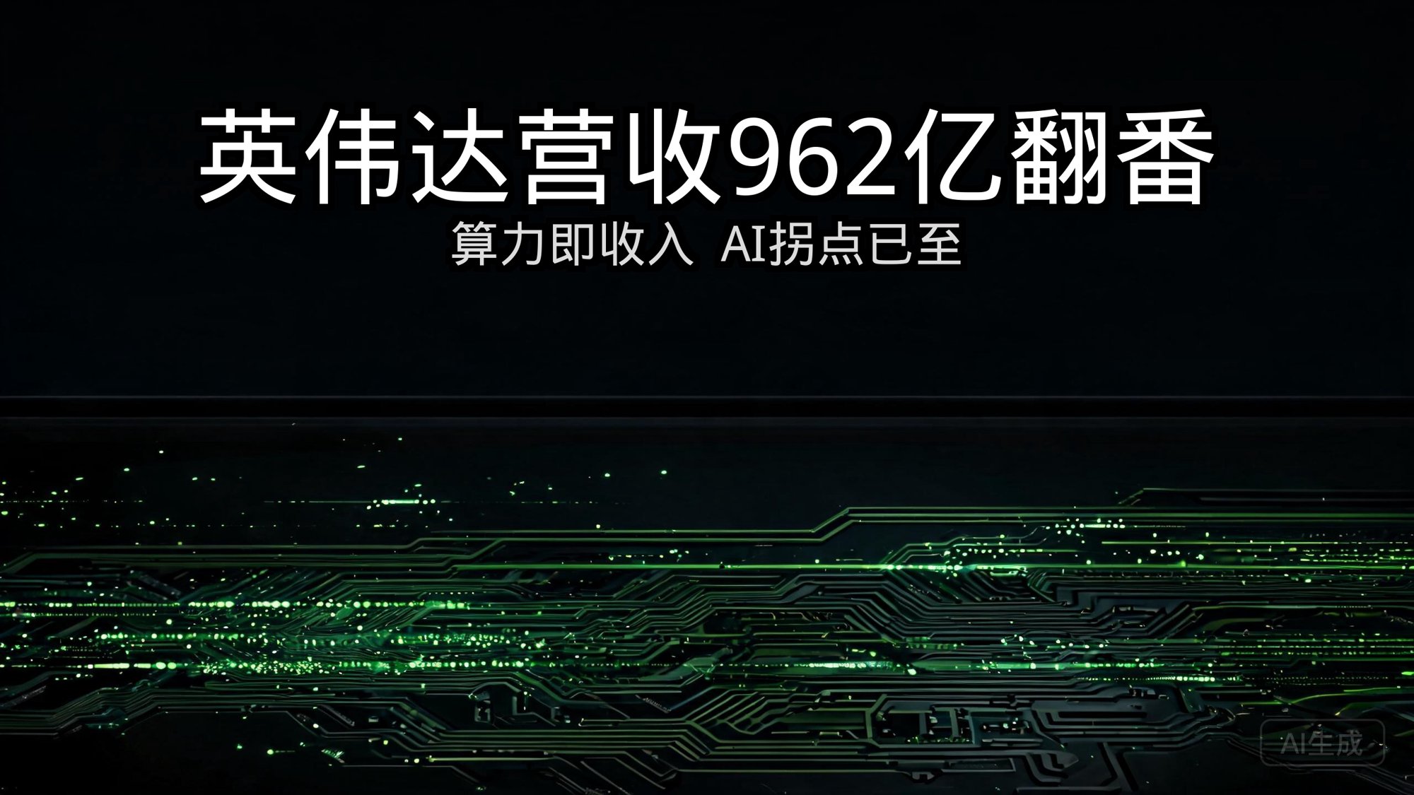 英伟达单季营收962亿美元翻番：算力即收入，AI拐点真的来了